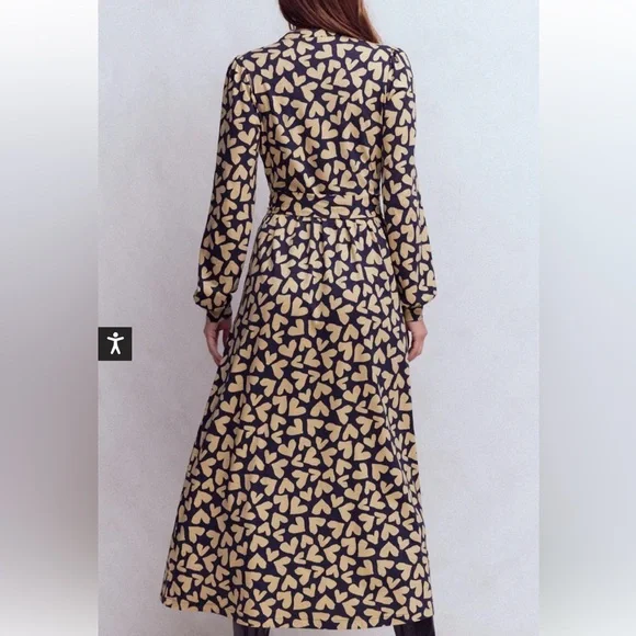Boden Naomi Long Sleeve Jersey Dress Women’s French Navy Hearts Scattered 10 R - Picture 3 of 15